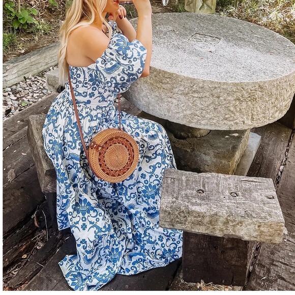 NEW Borgo de Nor Julia Cotton Dress Venezia blue size US 8 / UK 12 - Picture 3 of 16